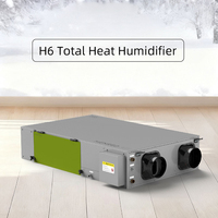 Système de ventilation et humidificateur d'air frais ERV carré à économie d'énergie pour hôtels et bureaux, avec débit d'air de 300 m³/h, idéal pour les sous-sols
