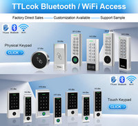 Nouvelle machine de contrôle d'accès tactile 2026 TTlock avec déverrouillage à distance Bluetooth, étanche IP67, reconnaissance faciale et empreinte digitale pour extérieur