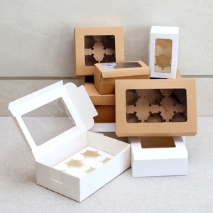 High Quality Paper Cup Baking Food Grade Cupcake <b>Boxes</b> Suitable for 2 4 6 12 Holes - Product Image 1