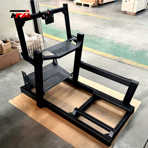 de conducción de coche con soporte de monitor único, kit de simulación de carreras de extrusión de aluminio negro, 4080 - Product Image 1