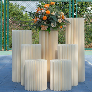 Mesa de Postres Cilíndrica Plegable Moderna/Vintage al por Mayor, Columna <span class=keywords><strong>Romana</strong></span> de Papel Kraft, Decoración de Bodas, Fondo de Exhibición - Product Image 2