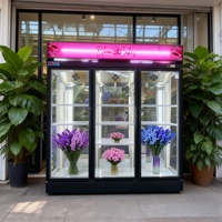 Réfrigérateur de présentation de fleurs, vitrine réfrigérée, congélateur en verre, réfrigérateurs verticaux pour fleurs