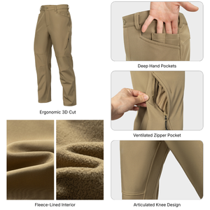 <span class=keywords><strong>Pantaloni</strong></span> Tattici Softshell da <span class=keywords><strong>Uomo</strong></span>, <span class=keywords><strong>Foderati</strong></span> <span class=keywords><strong>in</strong></span> <span class=keywords><strong>Pile</strong></span>, Impermeabili, Elasticizzati <span class=keywords><strong>in</strong></span> 4 Direzioni, Caldi per Escursionismo Invernale, OEM - Product Image 4