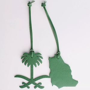 Colgante de mapa de Arabia Saudita, espada árabe y palmera, amuleto para bolso, accesorio de llavero de PU - Product Image 1
