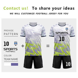 Completi <span class=keywords><strong>da</strong></span> <span class=keywords><strong>Calcio</strong></span> Personalizzati all'Ingrosso con Nome e Logo della Squadra, Traspiranti, Manica Corta, Uniformi <span class=keywords><strong>da</strong></span> Allenamento con <span class=keywords><strong>Pantaloncini</strong></span> per Adulti - Product Image 2