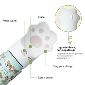 2024 nouveau ODM 2 en 1 bouteille d'eau pour animaux de compagnie en acier inoxydable chien alimentation bouteille d'eau avec <span class=keywords><strong>bol</strong></span> pour chien détachable pour activité de plein air - Product Image 4