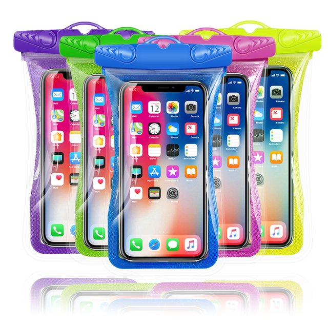 Waterproof Phone Pouch Floating IPX8 Glitter Waterproof Cell Phone Case Dry Bag
