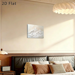 Arte Mural de Montaña en Resina Plana 2D, Decoración Rectangular Art Deco para Sala de Estar, Lienzo Hecho a Mano para Colgar - Product Image 5
