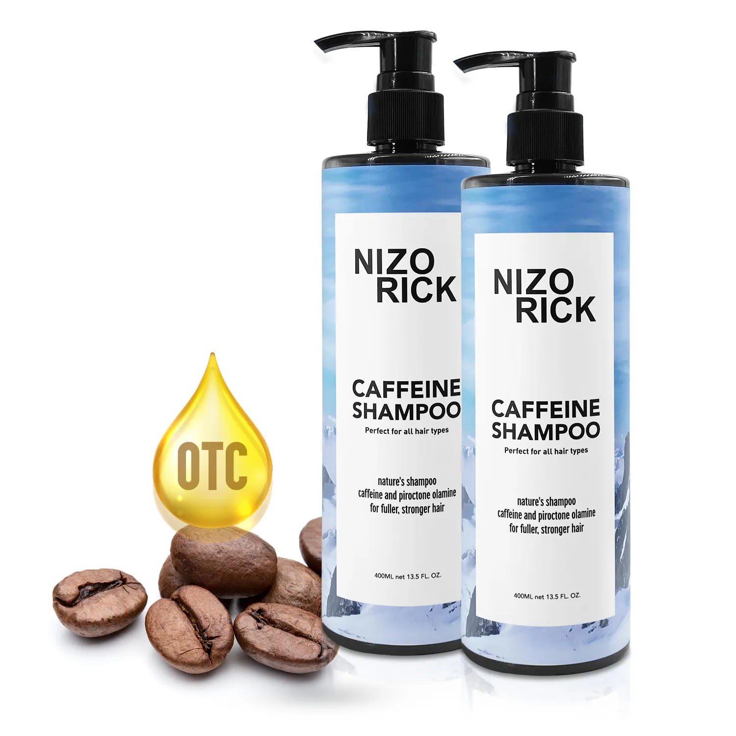 Шампунь для волос NIZO RICK, органический питательный чистый шампунь с кофеином, профессиональный шампунь для ухода за головой и плечами