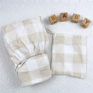 SZ61 Baby Bedding Soft Organic Cotton Crib Cot Sheet Neutral Bedding Changing Covers Crib Mattress Sheets Baby Bed Sheets