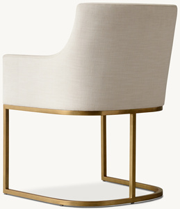 Fauteuil de salle à manger postmoderne à structure en acier, dossier incurvé, design industriel, pour projets de restaurants modernes - Product Image 4
