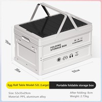 Poeticexist Capacité 22L, 32L, 56L Petite table avec poignée Tissu Extérieur Pliable Bijoux Chaussure En Plastique Pliant Boîtes De Rangement