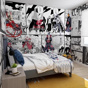 Papier peint d'anime japonais Shippuden Xiao Organization, noir et blanc, style bande dessinée - Product Image 4