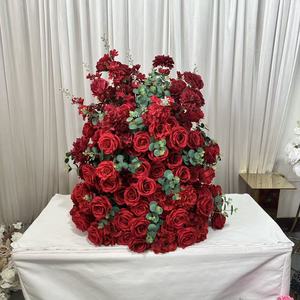 Centrotavola Classico Rosso IFG in Offerta, Altezza 75 cm Larghezza 50 cm, Composizione Floreale per Matrimoni e Ristoranti - Product Image 2
