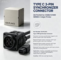CONNECTEUR SYNCHRONISEUR TYPE C 3 BROCHES CB-PL3423 pour IMPRIMANTE À JET D'ENCRE SÉRIE CI580/CI1000 C
