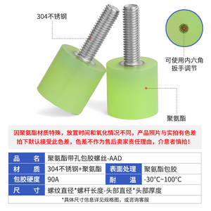 J&Gong Polyurethane <b>Screw</b> With Hole <b>M3</b> M16 Shock Absorbing Buffer Stainless Steel Bolt - Product Image 5