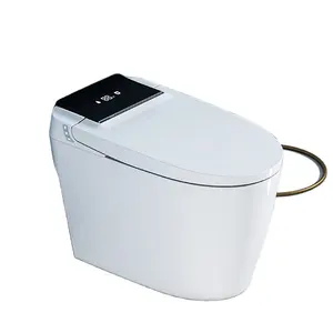 현대 원피스 S-트랩 스마트 화장실 원피스 세라믹 플러시 파이프 구성품 바닥 장착 사이펀 플러싱 자동 작동