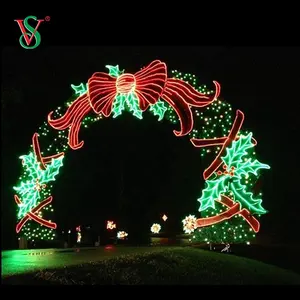 Esterno LED gigante 3D arco motivo luce per la decorazione della strada di natale