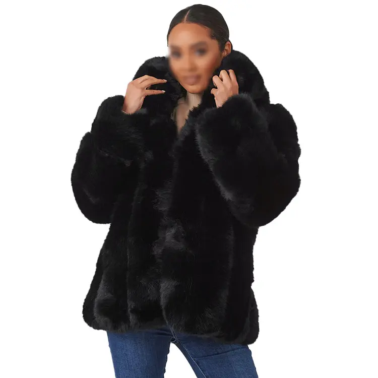 High quality women's luxury super warm soft shawl collar women jackets faux fur coats for ladies