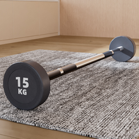 KESUN-Haltère fixe en caoutchouc, équipement de gymnastique commercial, barre de levage, haltère droit, 10, 20, 30kg, 40kg, 50kg
