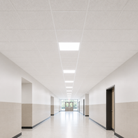 Plaque de plafond en fibres minérales ignifuge, résistante à l'humidité et au desserrage, format 2x2 pieds, panneau acoustique dissimulé pour centres commerciaux, bureaux et hôtels