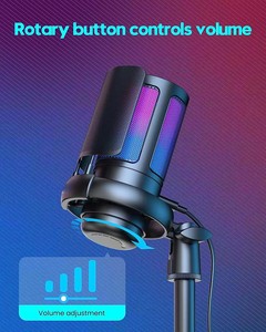 USB ghi âm chuyên nghiệp máy tính để bàn podcast condenser RGB ánh sáng kim loại <span class=keywords><strong>microphone</strong></span> cho PC máy tính máy tính xách tay cho giảng dạy - Product Image 2