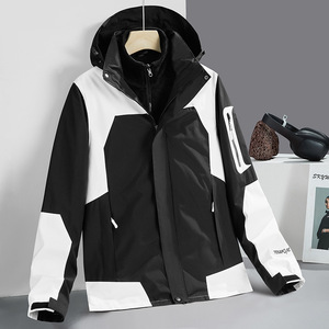 <span class=keywords><strong>Cortavientos</strong></span> para exteriores para Parejas para hombres y mujeres, ropa deportiva transpirable a prueba de frío con capucha para escalada de <span class=keywords><strong>montaña</strong></span>, cremallera sólida de invierno - Product Image 3