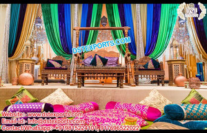 Juego de columpio de escenario Nikah musulmán, el último juego de columpio de boda tallado en madera, Columpio de escenario Sangeet de boda india/Jhula USA DST Exports - Product Image 3