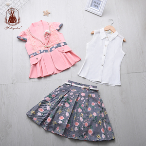 Stile africano Giovani Ragazze <span class=keywords><strong>Abbigliamento</strong></span> Top E del Pannello Esterno Delle Ragazze Che Coprono Gli Insiemi Vestito Per 6-12 Anni Le Ragazze - Product Image 3