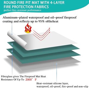 Tapis de protection imperméable pour brasero, anti-déversement d'huile, résistant au feu, pour terrasse en béton ou en bois - Vente en gros - Product Image 3