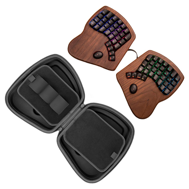 Custom Empty EVA Wireless Mechanical Wood Bamboo Butterfly Keyboard Case Organizer Split Keyboards Bag