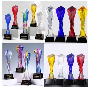 Danh dự của tinh thể <span class=keywords><strong>3D</strong></span> laser khắc màu xanh đá quý màu đỏ rõ ràng màu Tinh thể thủy tinh Cube Trophy - Product Image 2