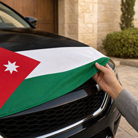 Housse de voiture personnalisée avec drapeau jordanien, 41x61 pouces, durable, cousue, pour les voyages en voiture, les salons automobiles, la promotion des équipes