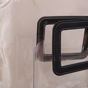 PVC 투명 창 투명 꽃집 핸들 활 리본 투명 플라스틱 선물 포장 가방 사용자 정의 로고 웨딩 - Product Image 2