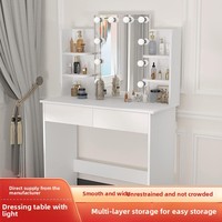Table de maquillage éclairée par LED, luminosité réglable, en bois, pour chambre à coucher, fabrication directe DZ, commerce extérieur direct