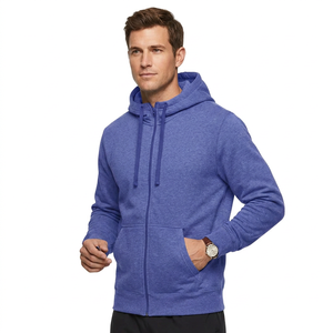 Sudadera con capucha y cremallera de algodón mezclado con logotipo personalizado, de peso pesado, oversize, bordada, de invierno, para hombre, estilo urbano, de forro polar, digital, ecológica - Product Image 1