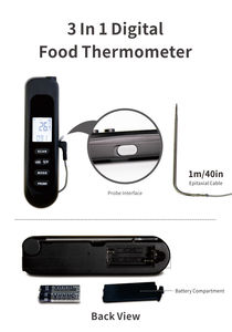 Thermomètre alimentaire infrarouge numérique 3 en 1, thermomètre à lecture instantanée pour viande avec grand écran LCD rétroéclairé - Product Image 3