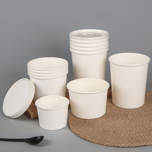 Vasos de Papel para Sopa Blancos Lisos Ecológicos de 12 oz, Recubiertos de PE, Antiderrames, Personalizables, Desechables, para Cafetería y Uso con Fideos - Product Image 2