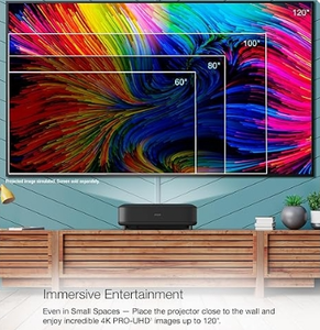 LS650 Ultra Short Throw LCD Smart Laser <b>Projector</b> 4K PRO-UHD HDR 3600 Lumens up to 120 Inches LS650 EpiqVision Ultra LS650 Ultra - Product Image 6