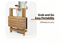 Nouvelle arrivée, mobilier commercial, table à manger en bois pliable, imperméable et anti-corrosion, pour extérieur, jardin, balcon
