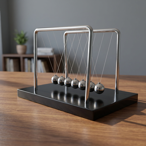Bola de Equilibrio de Metal Plateado de Alta Calidad con Diseño Art Deco, para Ciencia, Física y Decoración del Hogar - Product Image 3