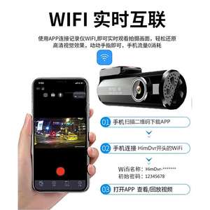 Dash Cam a Tubo per Auto Full HD Scatola Nera 1080P Videocamera per Auto con Supporto WIFI e Visione Notturna - Product Image 5