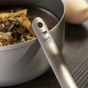 Fourchette-cuillère moderne de haute qualité en titane pur sablé, durable, écologique, portable, pour camping et pique-nique - Product Image 5