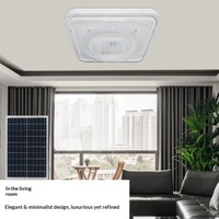 Plafonnier solaire LED étanche carré 60W 100W 200W 300W avec télécommande pour éclairage intérieur maison, garage, balcon