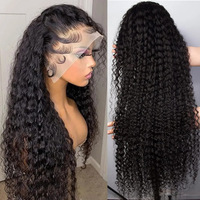 13*4 2*6 4*4 5*5  Wig Rambut Asli 100%  Model Front Lace  Water Wave Kinky Curly Pixie Curly Jerry Curly Multi-warna Laris Manis