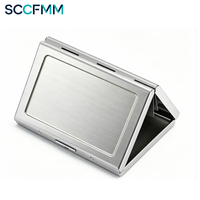 Porte-cartes de visite SCCFMM, étui en métal pour sublimation, personnalisable, portable, pour cartes bancaires, cartes d'identité, avec impression de logo photo DIY