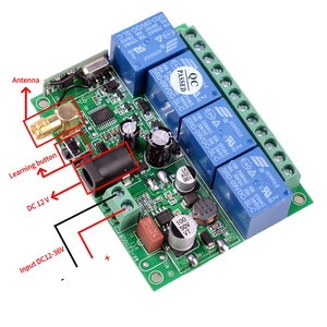 DC 12V 24V 10A 433 MHz 4CH Wireless Relay <strong>RF</strong> <strong>Remote</strong> <strong>Control</strong> <strong>Switch</strong> Receiver+ 1000M 4 <strong>Button</strong> Transmitter - Product Image 6