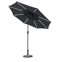 Parasol de jardin moderne Milan avec éclairage LED solaire, cadre en aluminium, pour cour, salle de sport, hôtel