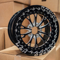 Rines Beadlock Personalizados de Cromo Pulido Negro Fresado de 15 16 17 18 19 20 22 Pulgadas para Corvette Supra Mustang Drag Wheels