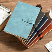 Carnet A5 en cuir PU avec logo personnalisé, fermeture à boucle creuse, couverture rigide, journal de bureau, agenda d'entreprise, promotionnel, 100 feuilles